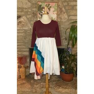 🌈 Retro Rainbow Babydoll Dress - Youth XL / Jr. XS